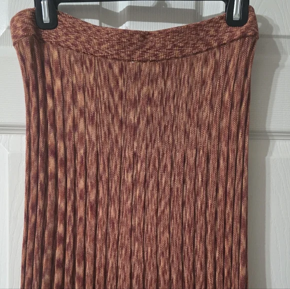 Free People Gold Coast Marbled Print Pleated Knit Boho Maxi Skirt, EUC! - Picture 8 of 10
